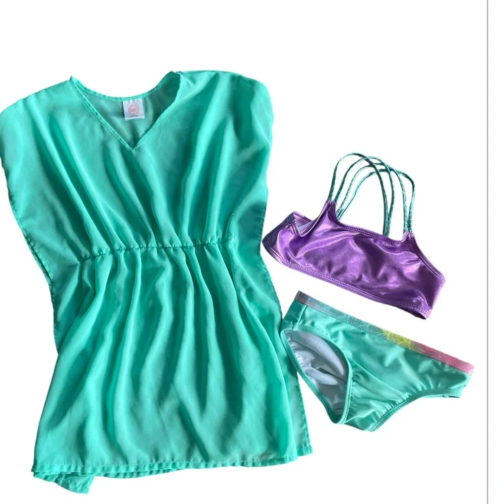 Wonder nation Girls size 5/6 swimsuit  and cover  summer vibes